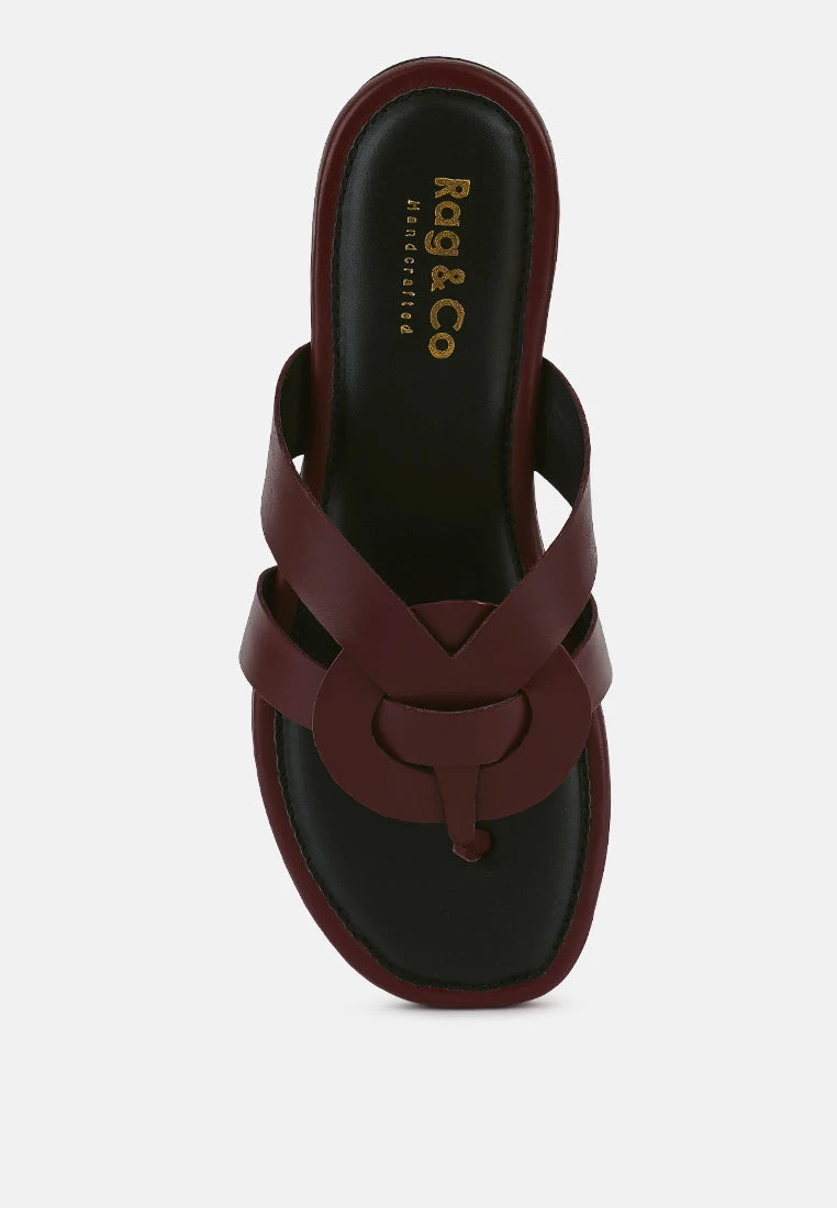ANGELES Burgundy Flat Slip Ons - Image 6