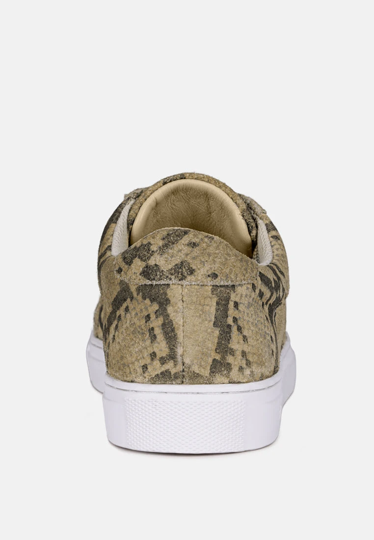 ASHFORD Snake Print Handcrafted Sneakers - Image 5