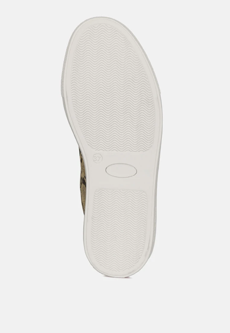 ASHFORD Snake Print Handcrafted Sneakers - Image 7