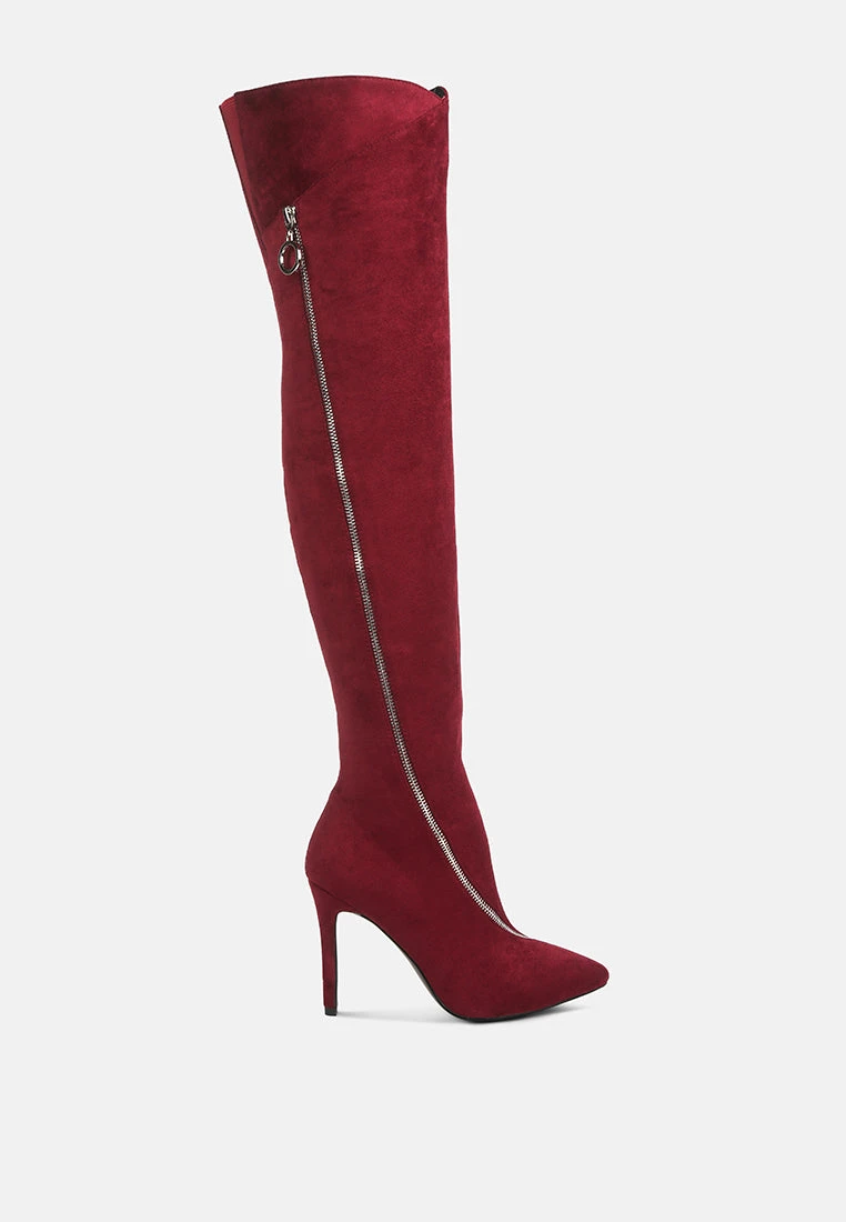 TSARINA Burgundy Zip Around Long Boot - Image 2