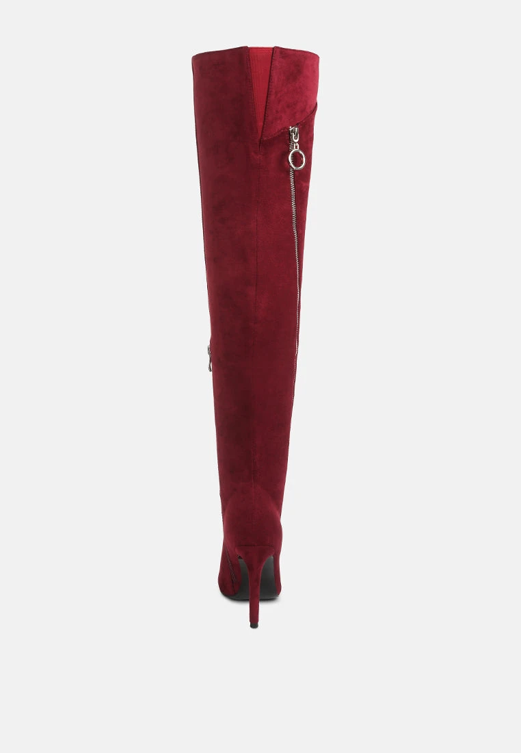 TSARINA Burgundy Zip Around Long Boot - Image 5