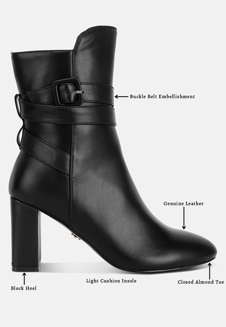 Cobra Buckle Strap Embellished Boots In Black - Image 8