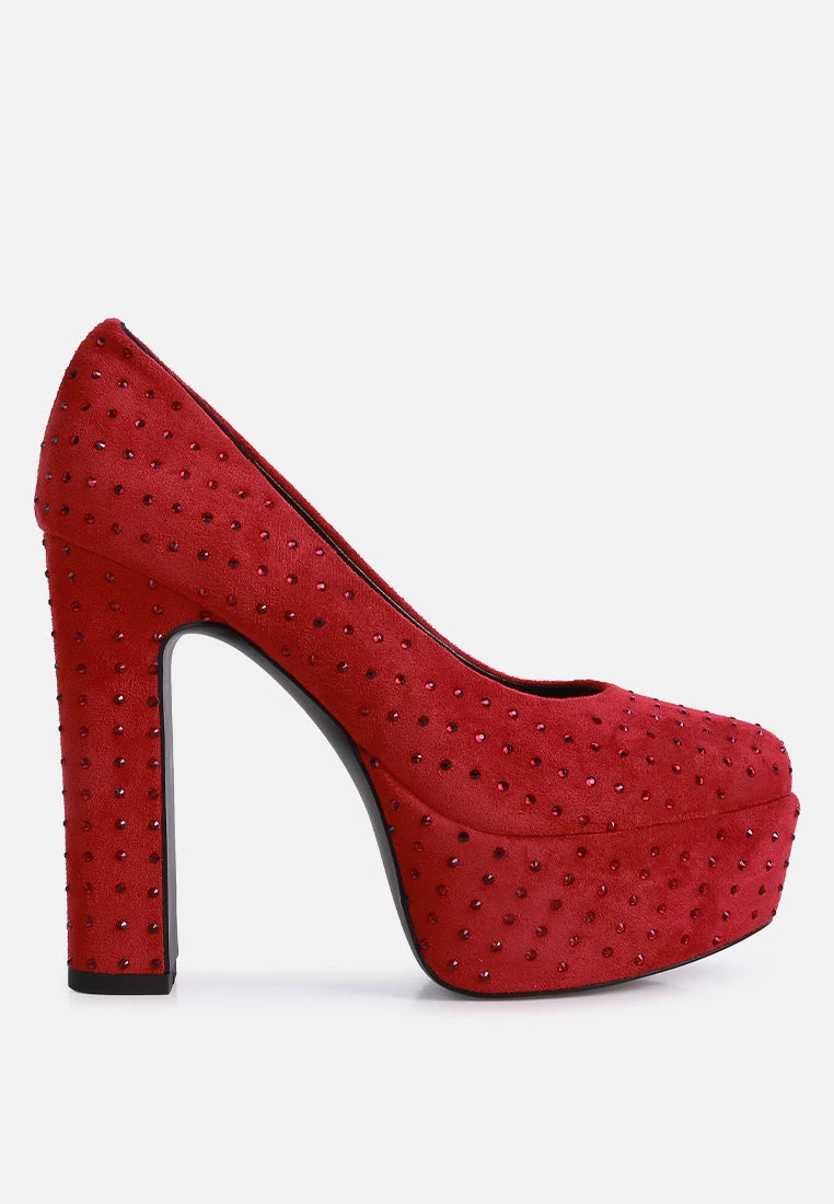 POPPINS Red Glinting Platform High Pumps - Image 2