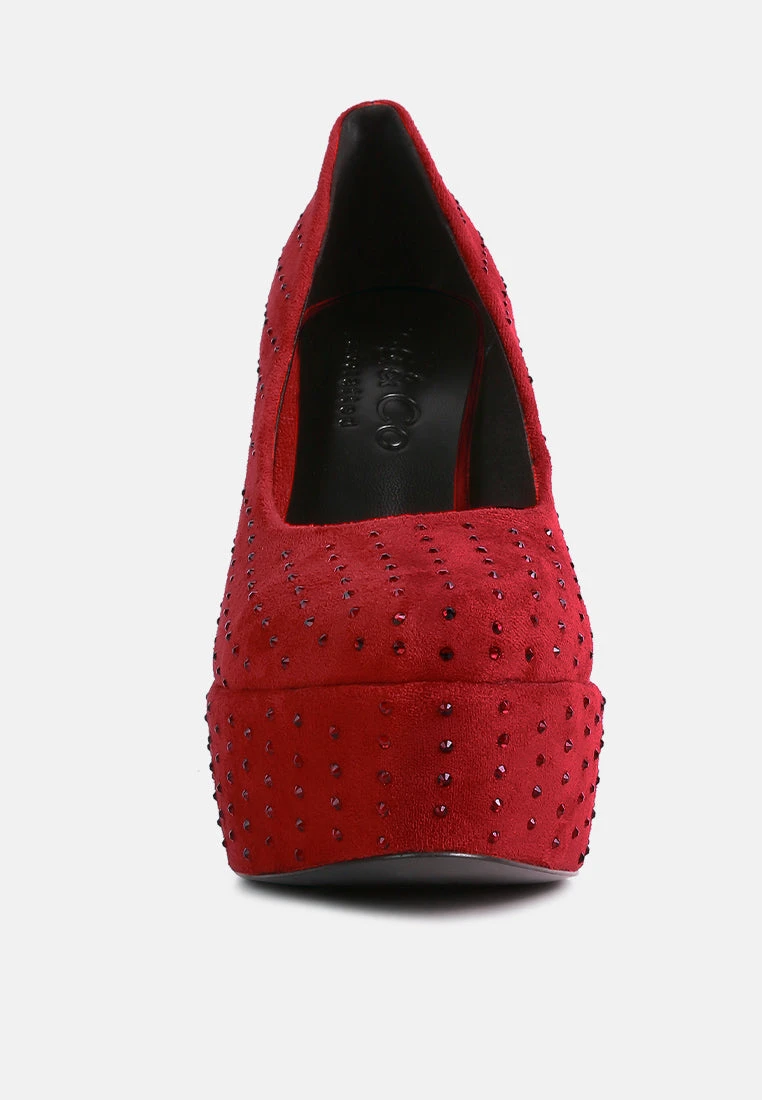 POPPINS Red Glinting Platform High Pumps - Image 3