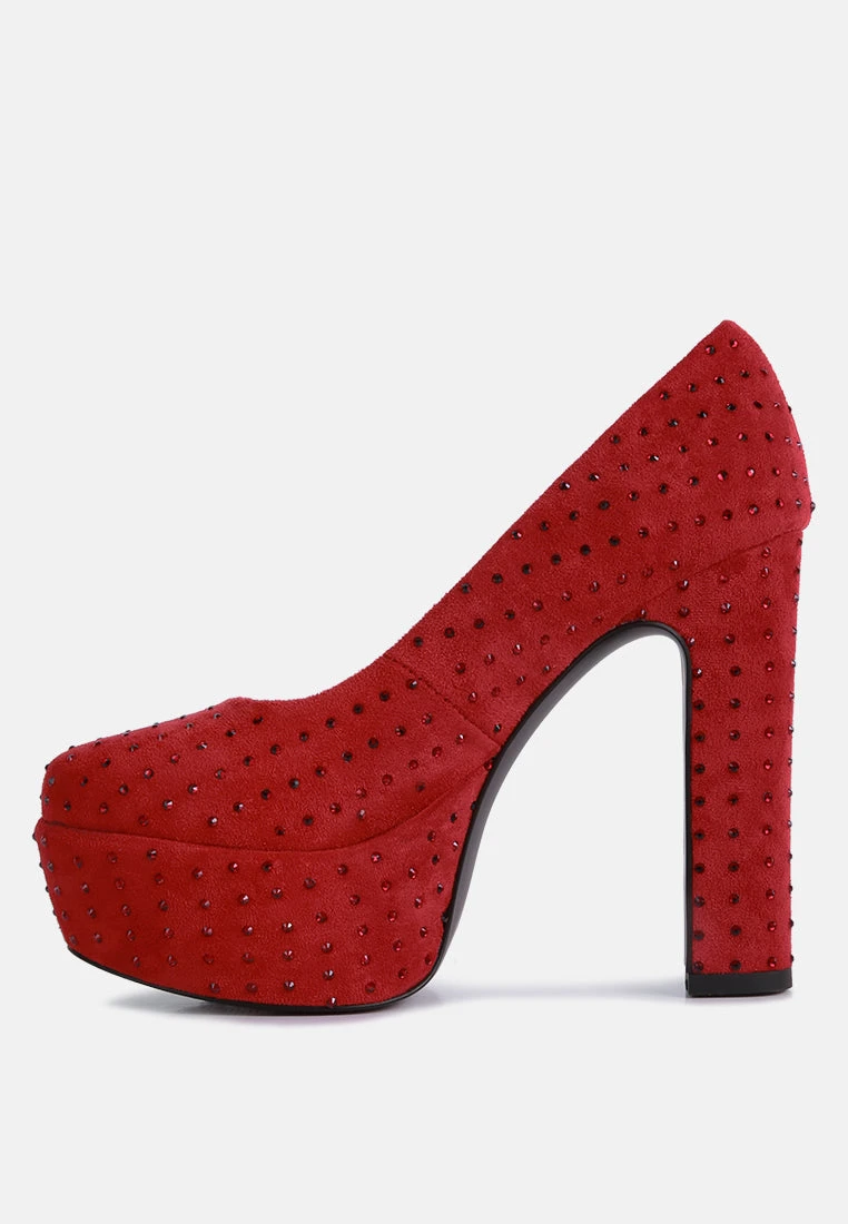 POPPINS Red Glinting Platform High Pumps - Image 4