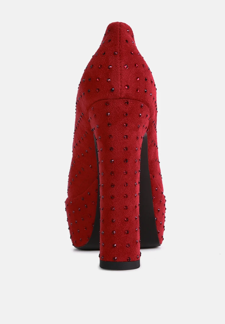 POPPINS Red Glinting Platform High Pumps - Image 5