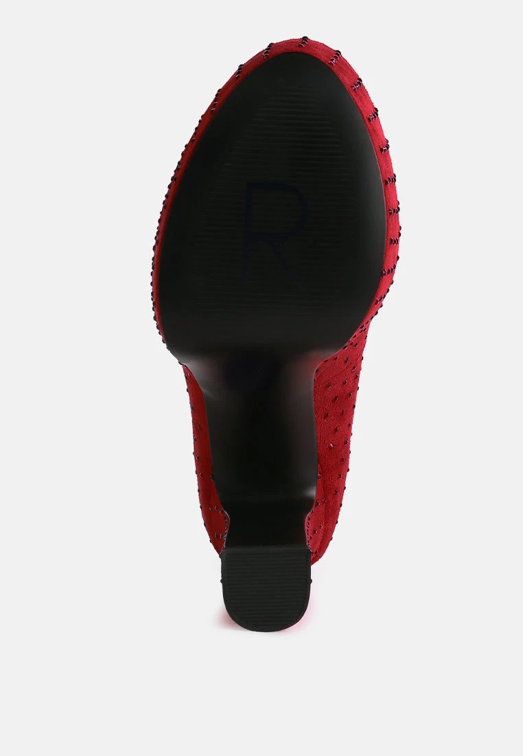 POPPINS Red Glinting Platform High Pumps - Image 7