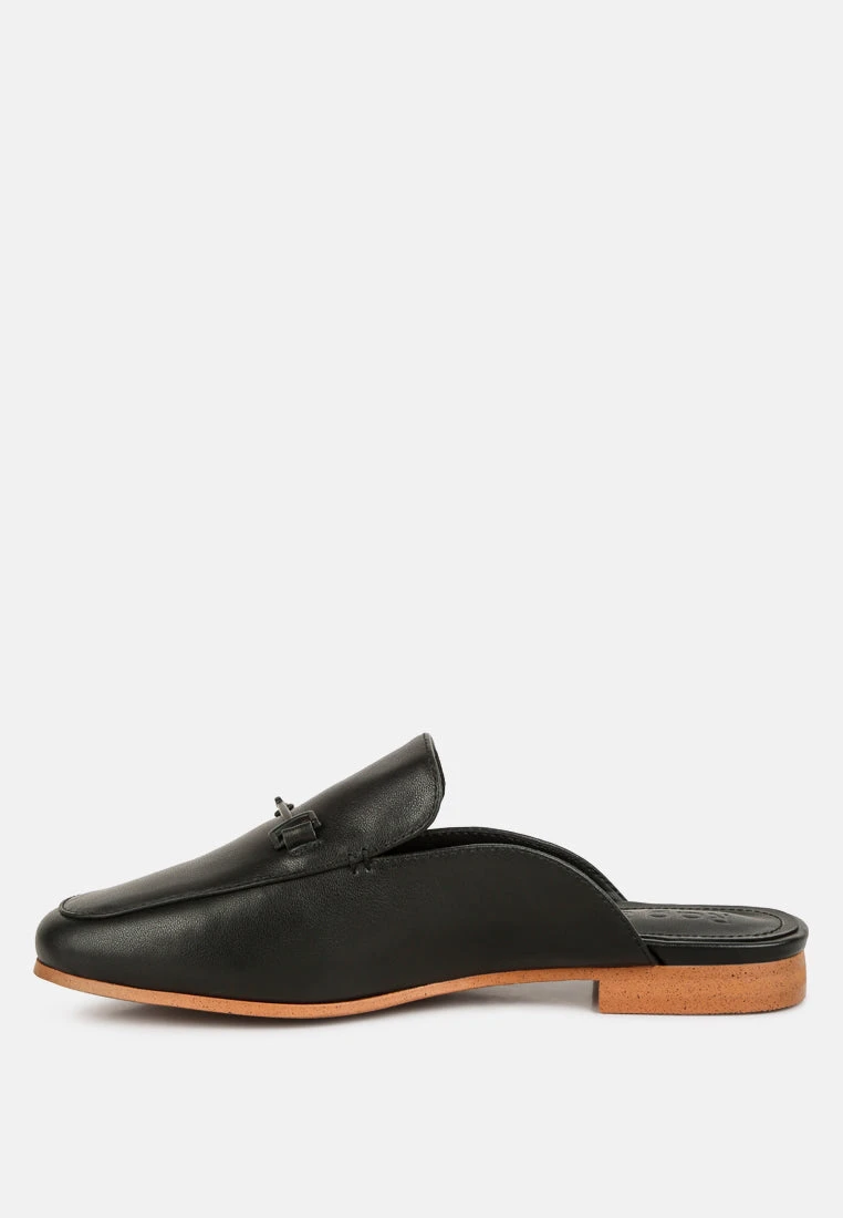 KRISTY Horsebit Embellished Mules In Black - Image 4