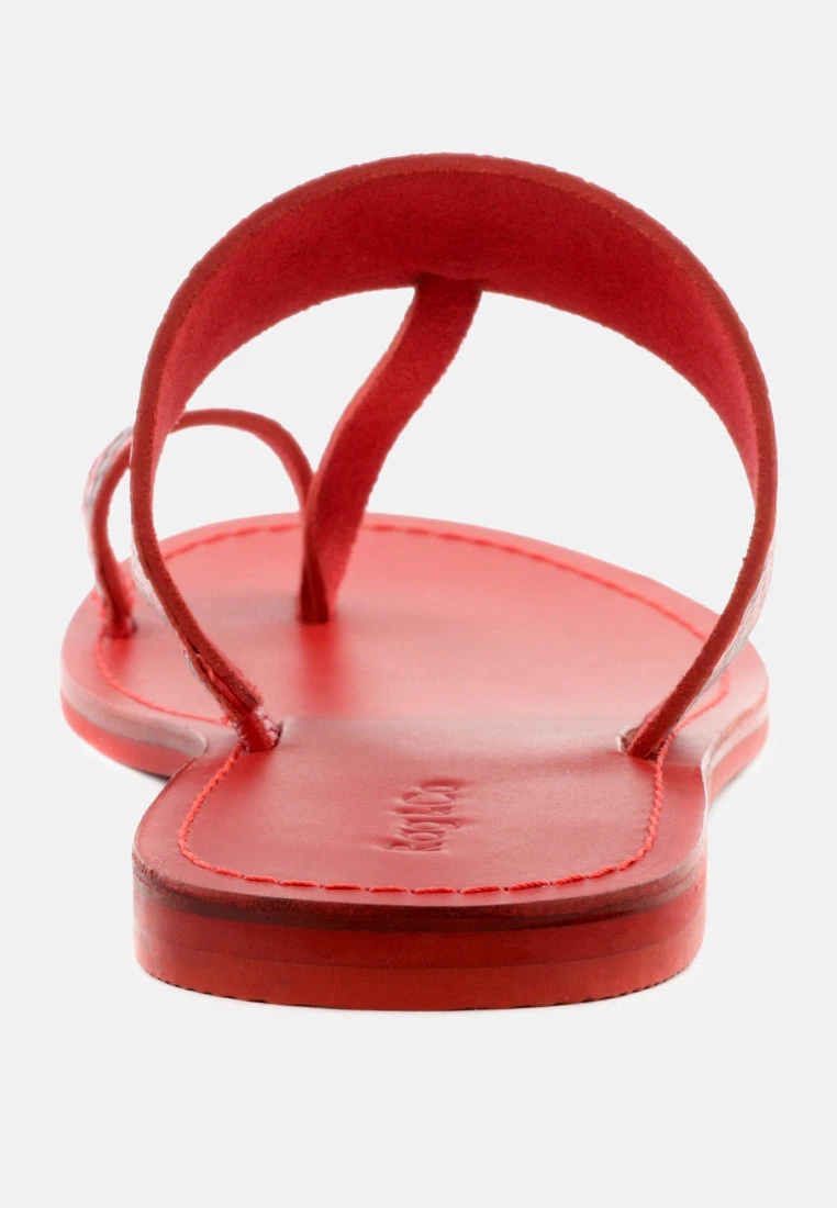 LEONA Snake Print Thong Flat Sandals - Image 5