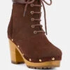 MAAYA Brown Handcrafted Collared Suede Boot