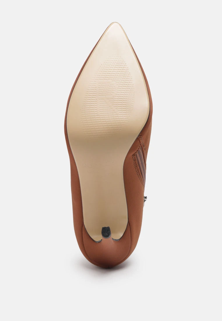 MELBA Pointed Toe Stiletto Boot In Brown - Image 6