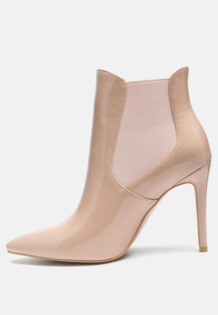 MOLINA High Heeled Chelsea Boot In Nude - Image 4