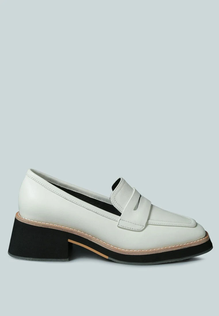 MOORE Lead Lady Loafers In White - Image 2
