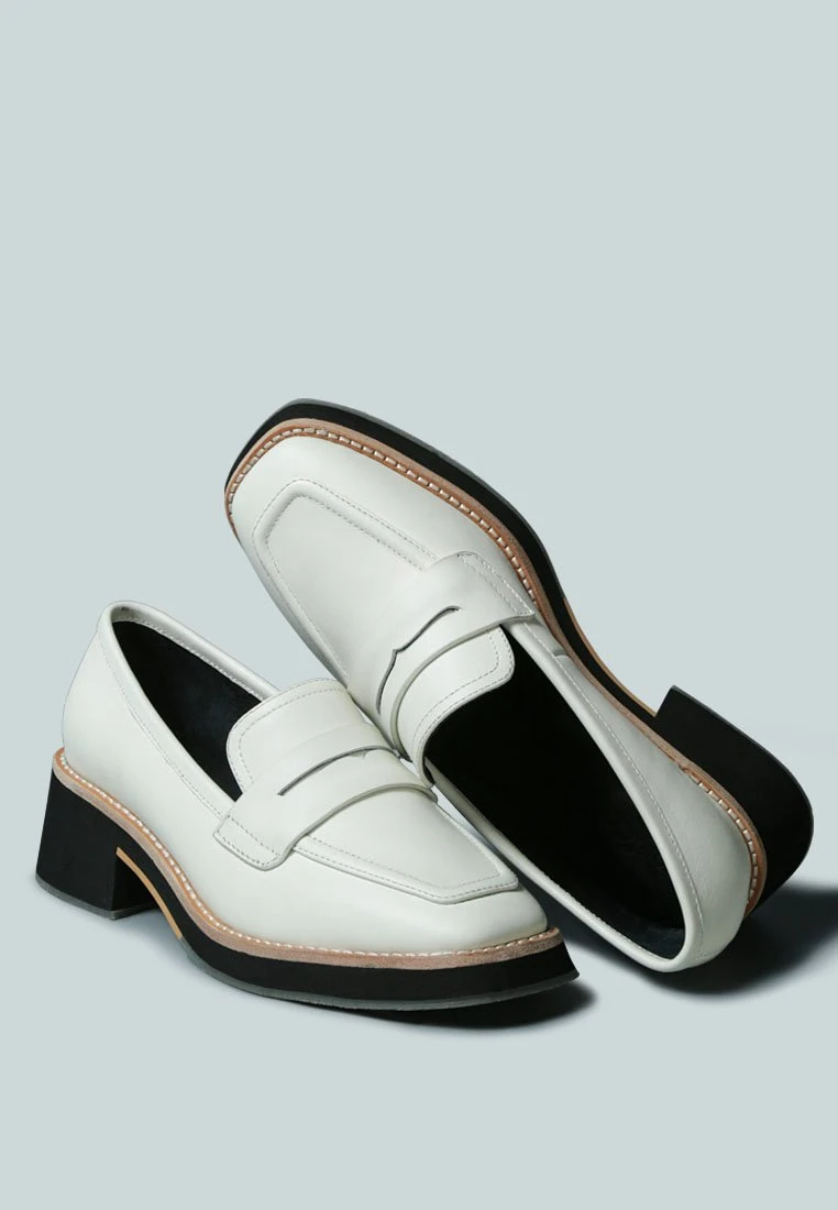 MOORE Lead Lady Loafers In White - Image 3
