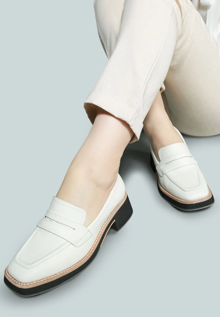 MOORE Lead Lady Loafers In White - Image 5