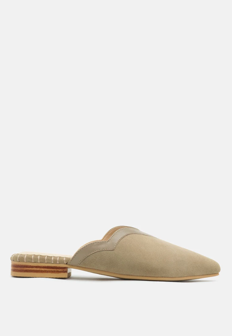 ORLA Taupe Classic Suede Walking Mules - Image 2