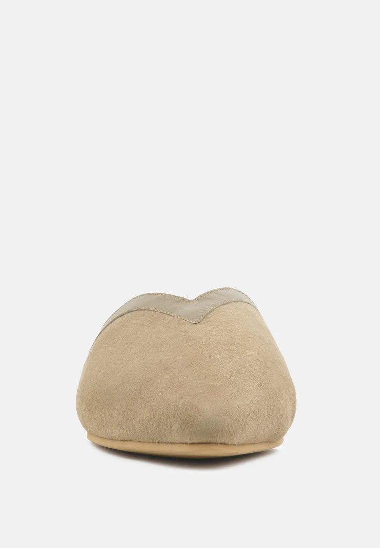 ORLA Taupe Classic Suede Walking Mules - Image 3
