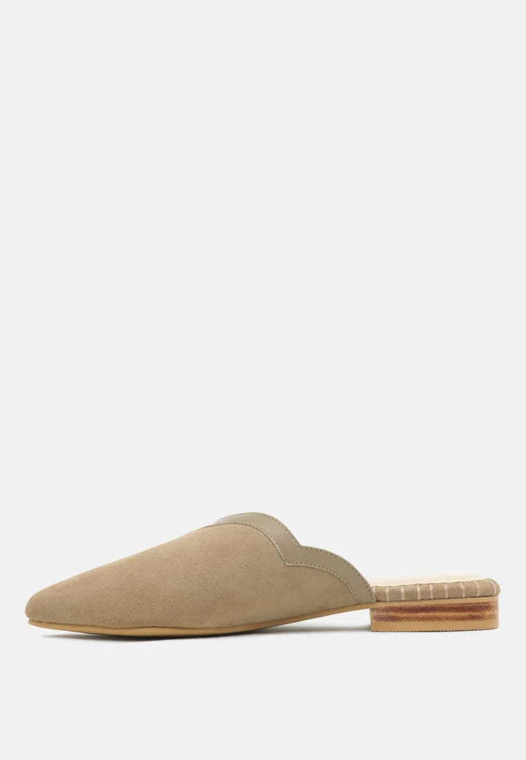 ORLA Taupe Classic Suede Walking Mules - Image 4