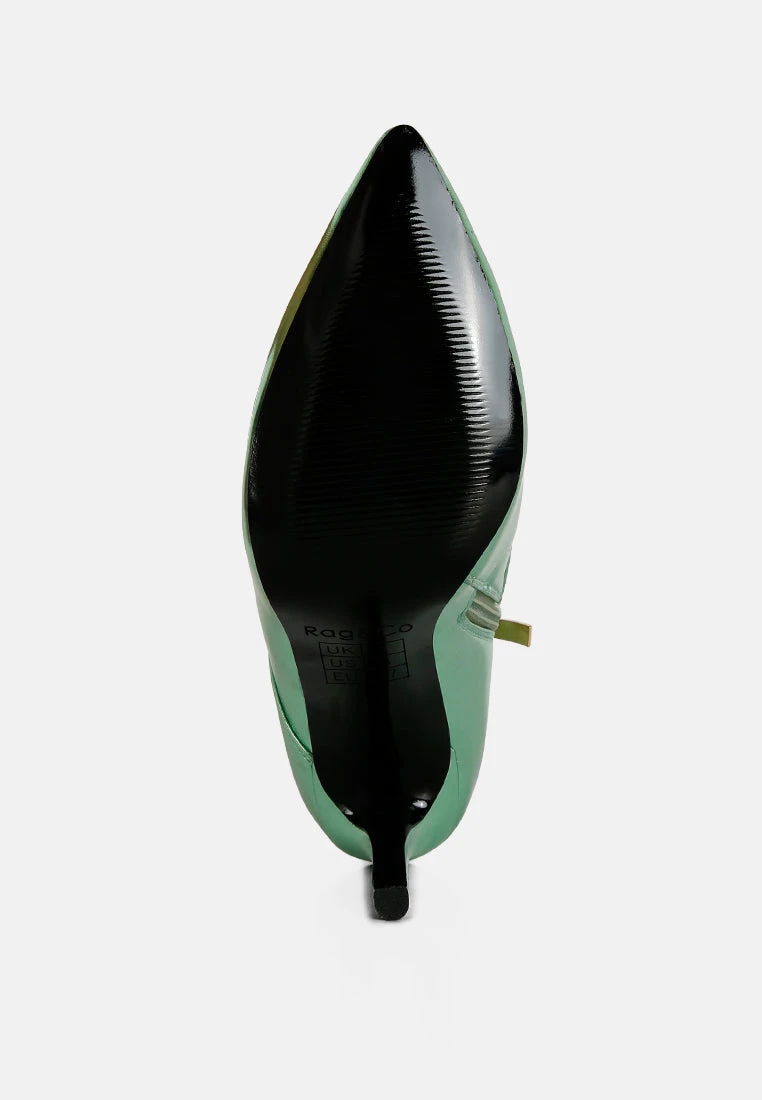 PIET Green Metallic Stiletto Ankle Boot - Image 7