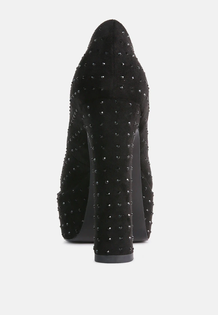 POPPINS Black Glinting Platform High Pumps - Image 5