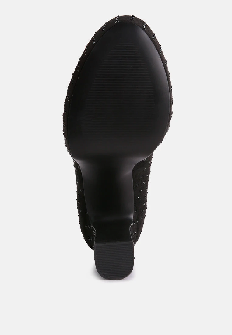 POPPINS Black Glinting Platform High Pumps - Image 7