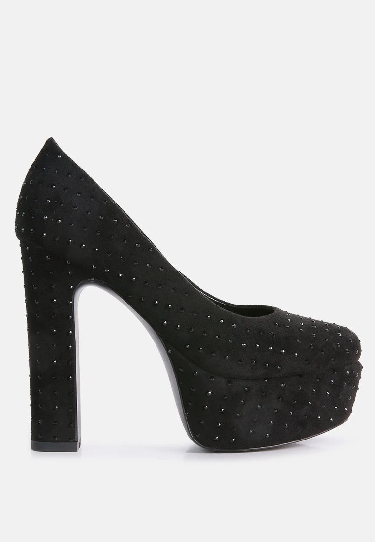 POPPINS Black Glinting Platform High Pumps - Image 2