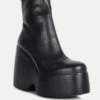 PURNELL Black High Platform Ankle Boots