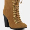 GOOSE-FEATHER Antique Tan High Heeled Ankle Boot