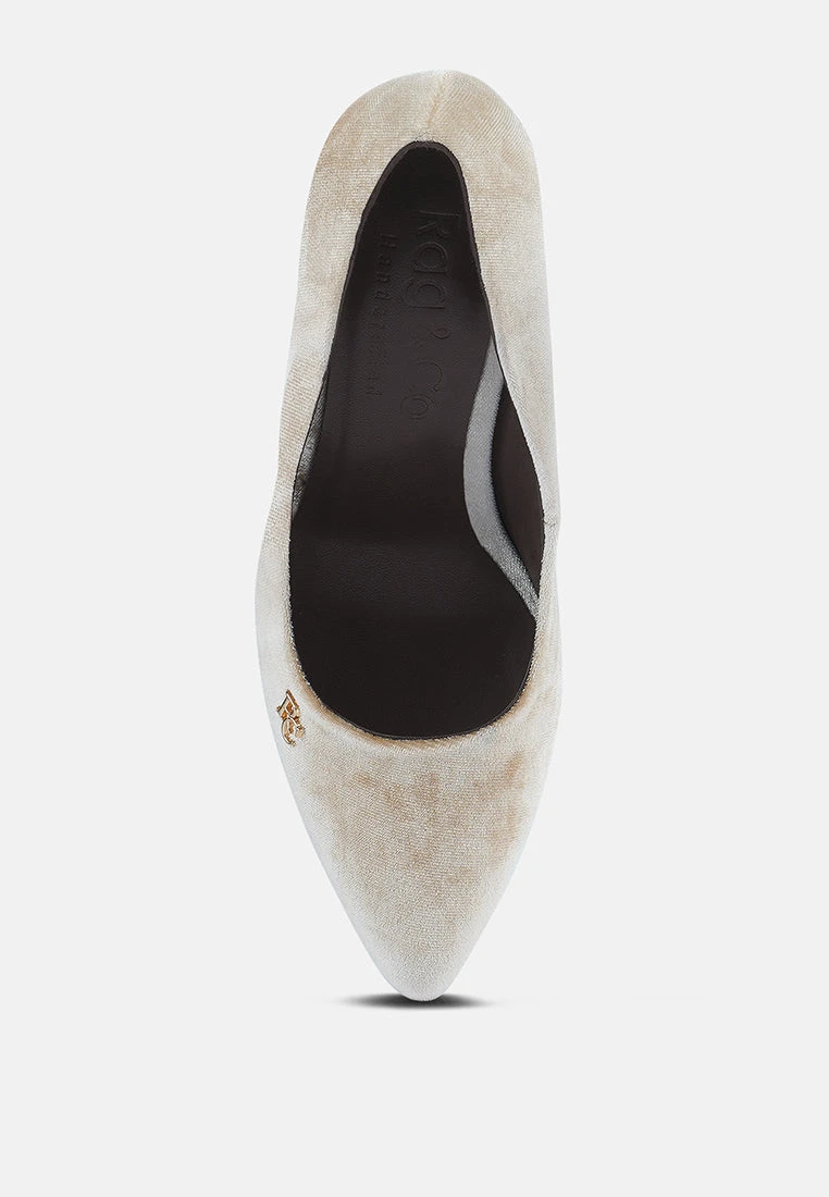 CYBER-GIRL Champagne Rhinestone Block Heeled Pumps - Image 6