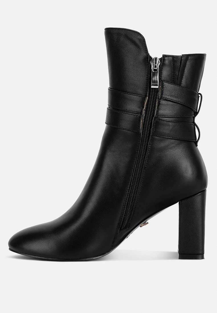 Cobra Buckle Strap Embellished Boots In Black - Image 4