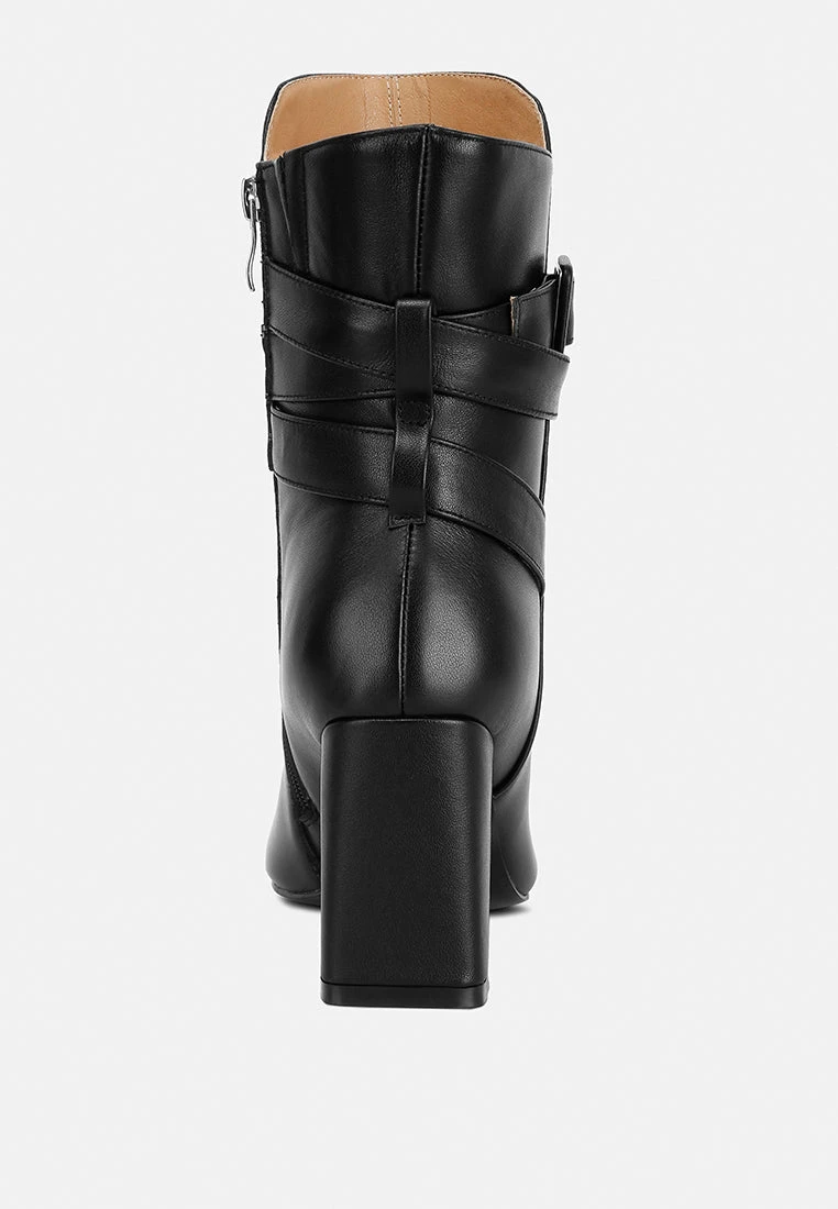 Cobra Buckle Strap Embellished Boots In Black - Image 5