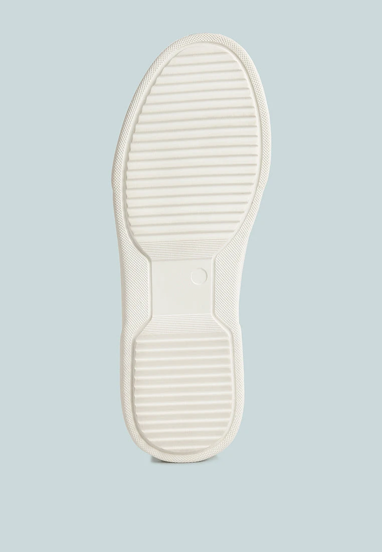 SCHICK Lace Up Leather Sneakers In White - Image 6