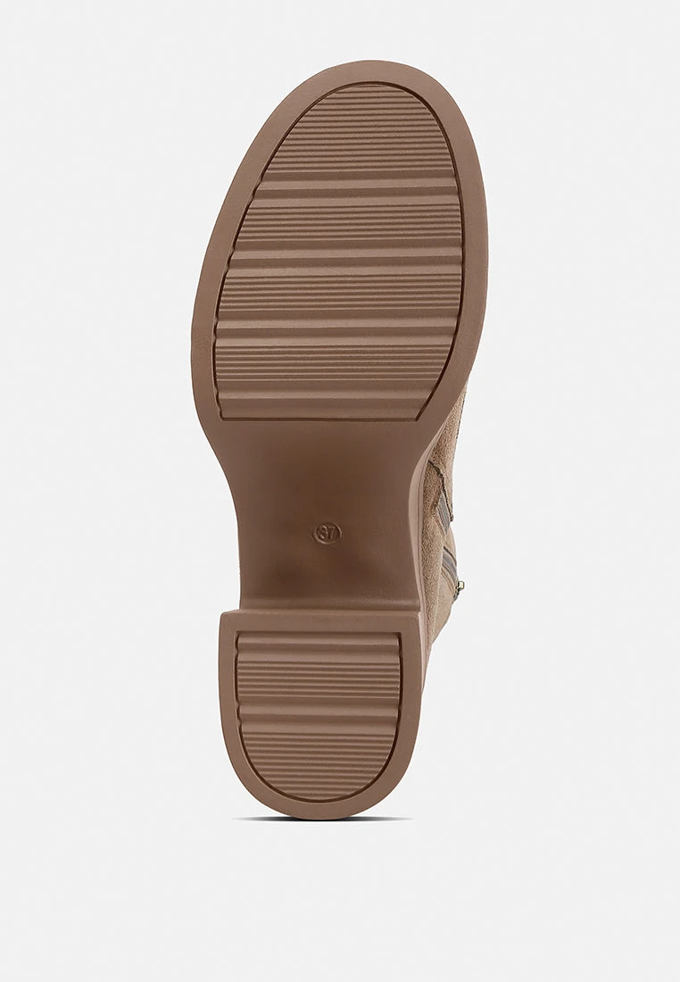 Carmac High Ankle Platform Boots In Tan - Image 7